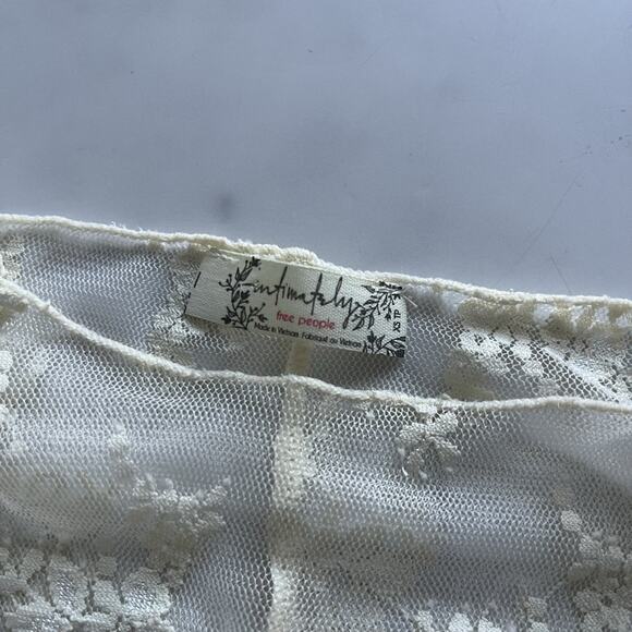 Free People Lady Lux Layering Lace Top Evening Creme Size XS Sheer fairy grunge - Picture 4 of 10